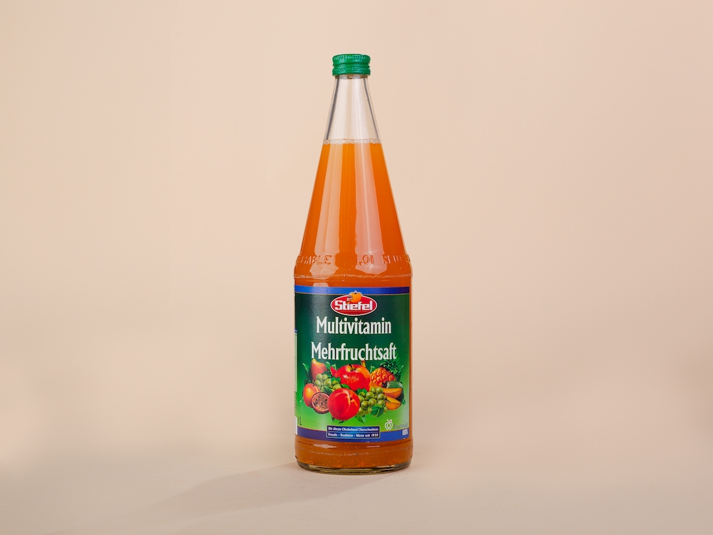 Die alte Version der Saft Etiketten von Stiefel